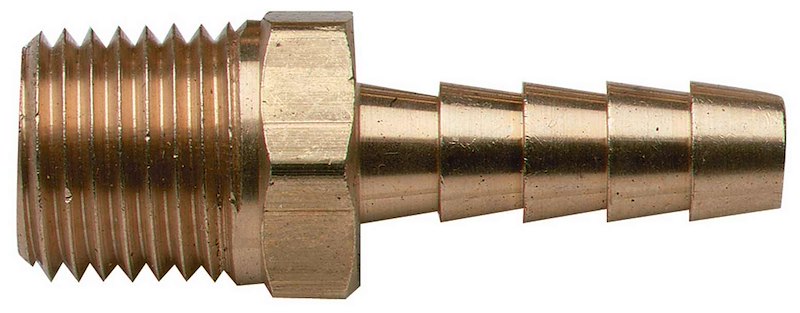 Adapter Fitting - 1/4 Inch NPT Male x 1/4 Inch Barb - Moeller Marine Products - 3340110
