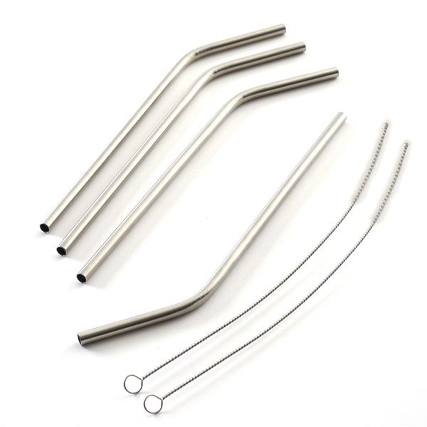 Beverage Straw - Curved 6-1/2 Inch/ 2-1/2 Inch Straw - Norpro - 436