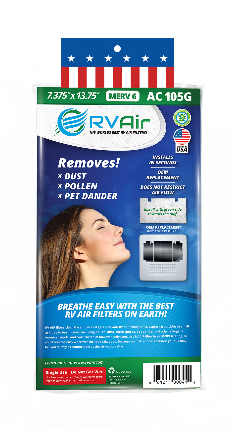 Filtre de climatiseur - RV Air - 18-5204