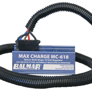 Voltage Regulator - Regulator, Max Charge Multi-Stage, 12 Volt, With Wiring Harness. Communicates With SG200 Battery Monitor For Display And Programming. Start Delay, Battery Profiles, Belt Management, Soft Ramp-Up, Bulk, Absorption, And Float Charging Rates. - Balmar - MC-618-H