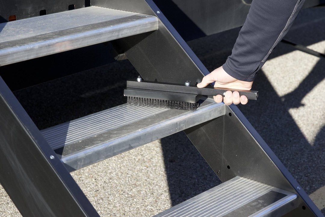 Boot Brush - Hand Held/ Attaches to Camper Scissor Steps - MOR/ryde - STP54-062